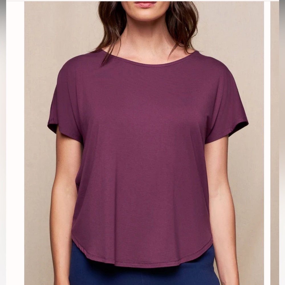 Sivana Bamboo Luxe Dolman Tee, Fig, Small